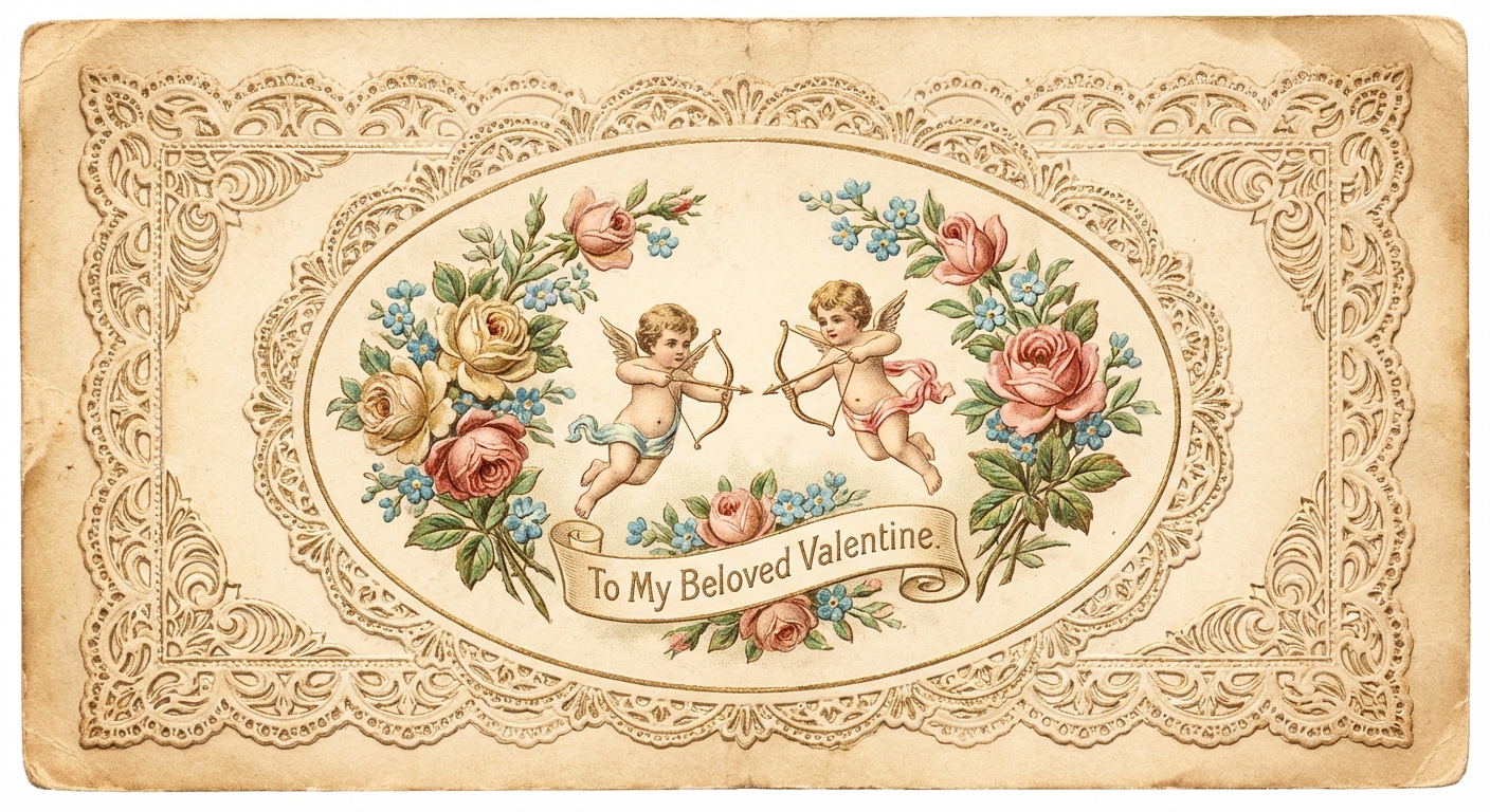 Victorian valentines with intricate lace and floral design set the standard for elaborate card design that persists today | Johnsons Cards 